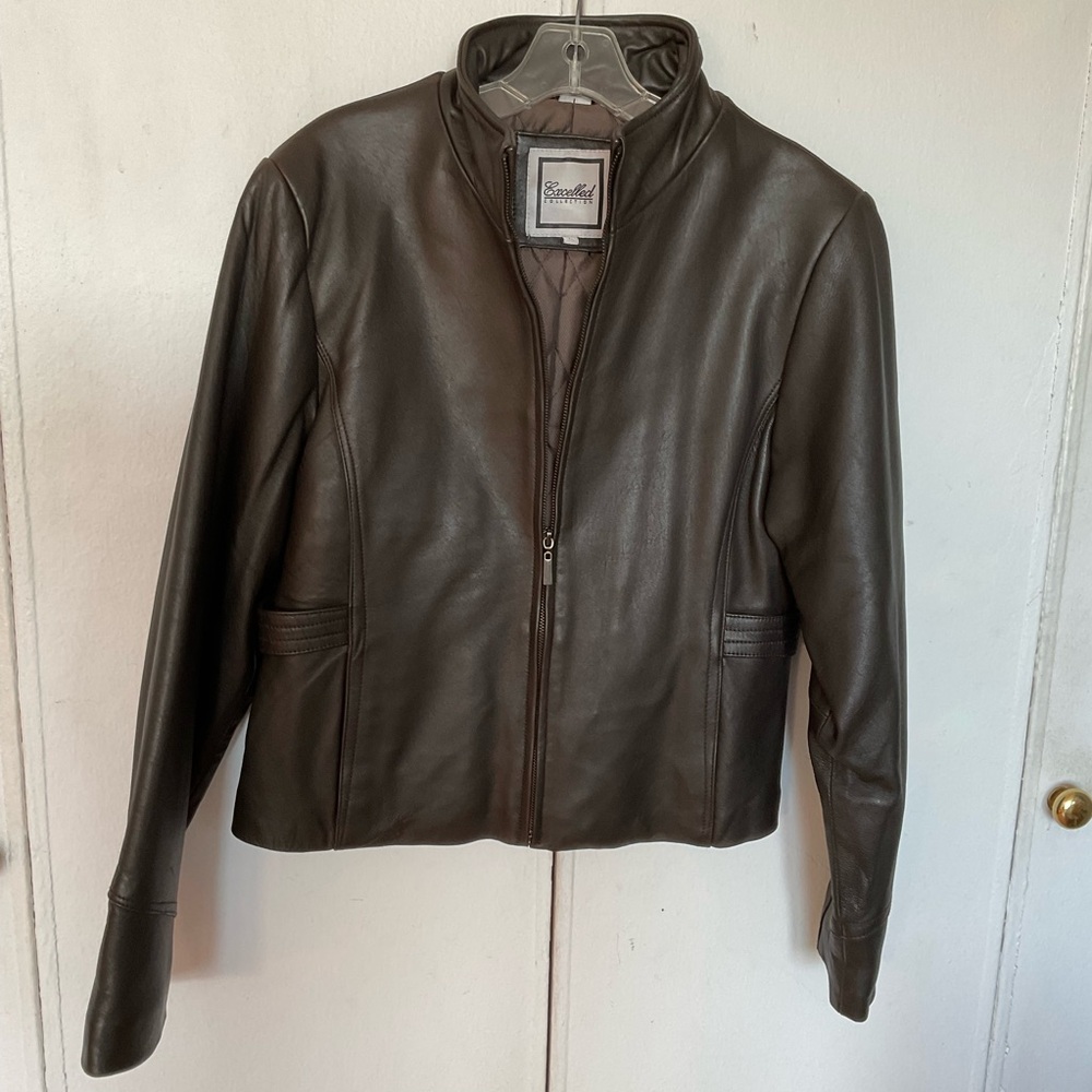 Excelled Collection Women's Dark Brown Leather Jacket